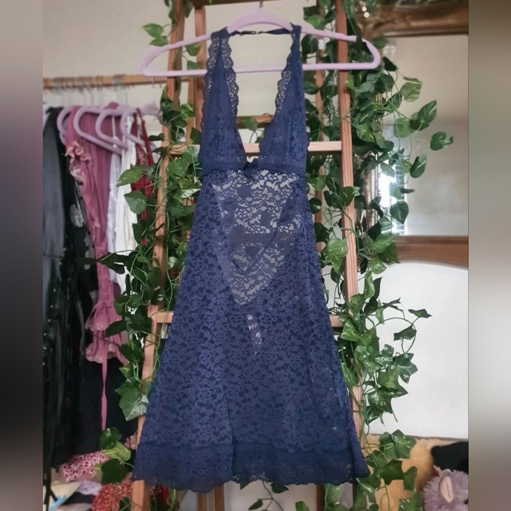 Victoria's Secret lace halter bodycon slip dress